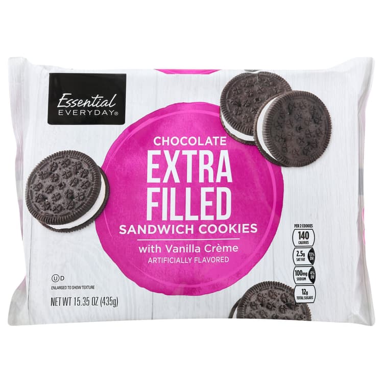 Essential Everyday Sandwich Cookies, With Vanilla Creme, Chocolate