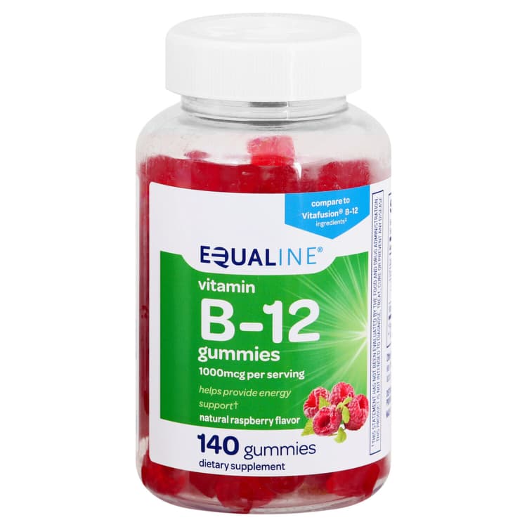 Equaline Vitamin B12, 1000 Mcg, Gummies, Natural Raspberry Flavor