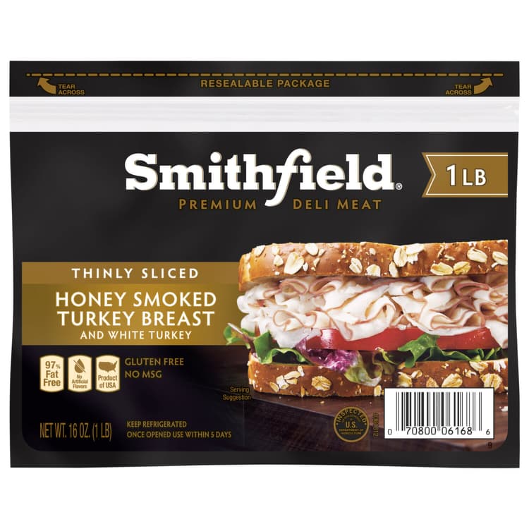 Smithfield Thinly Sliced Honey Smoked Turkey Breast And White Turkey