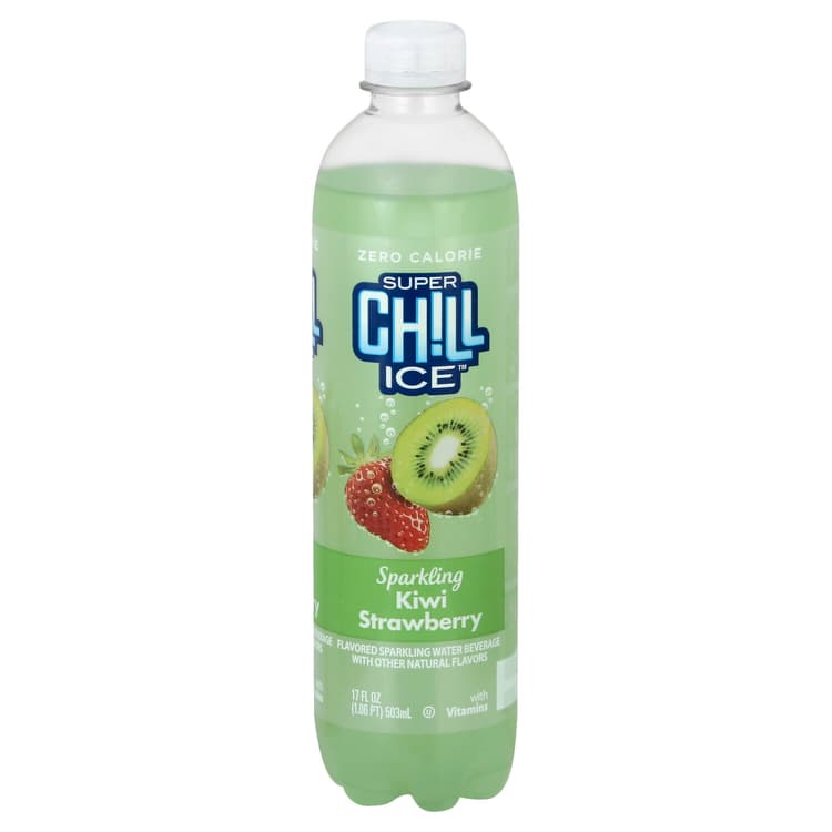 Super Chill Ice Sparkling Water Beverage, Kiwi Strawberry