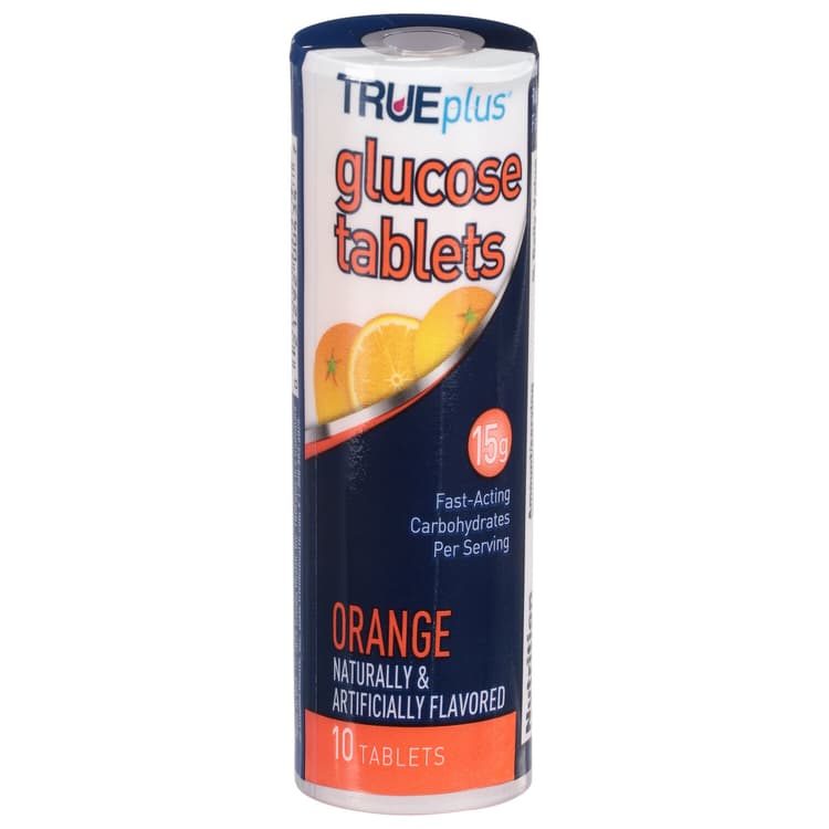 Trueplus Glucose Tablets, Orange