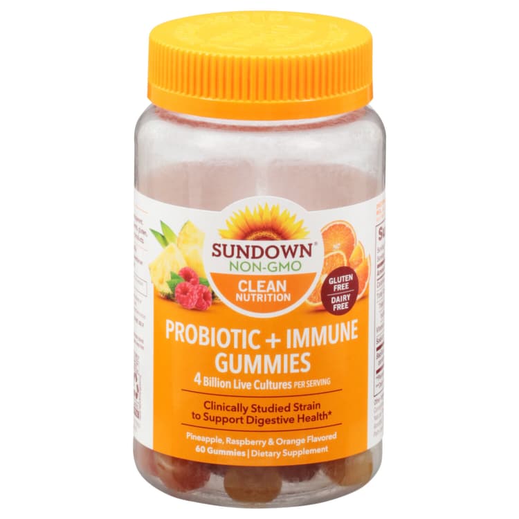 Sundown Probiotic + Immune, Gummies, Pineapple, Raspberry & Orange Flavored