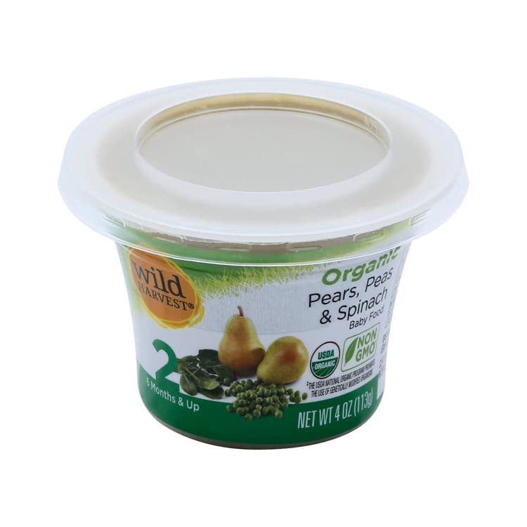 Wild Harvest Baby Food, Organic, Pears, Peas & Spinach, 2 (6 Months & Up