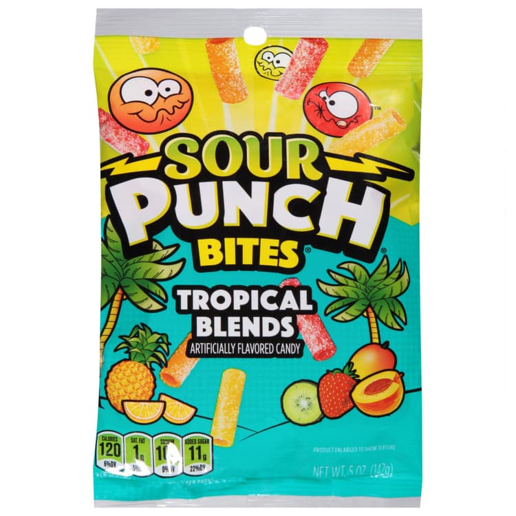 Sour Punch Bites Candy, Tropical Blends
