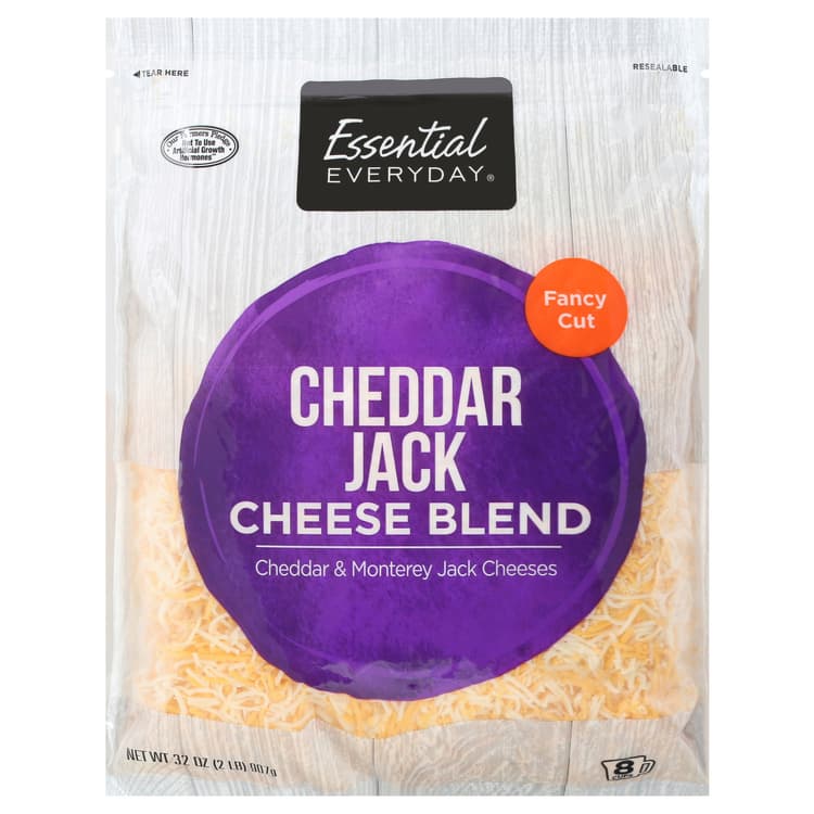 Essential Everyday Cheese Blend, Cheddar Jack, Fancy Cut