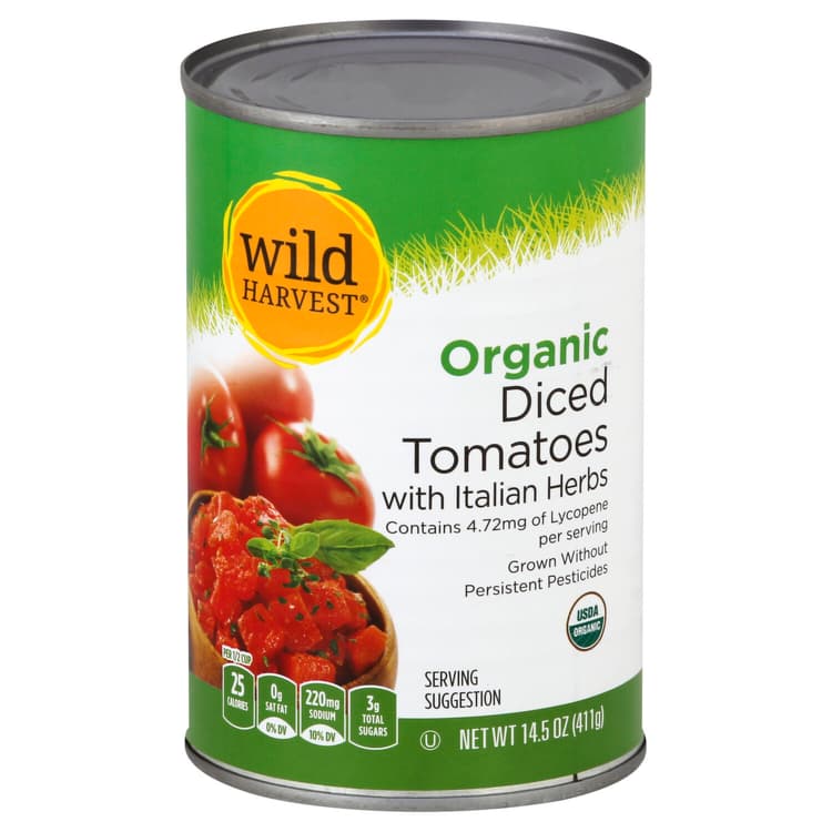 Wild Harvest Tomatoes, Organic, With Italian Herbs, Diced