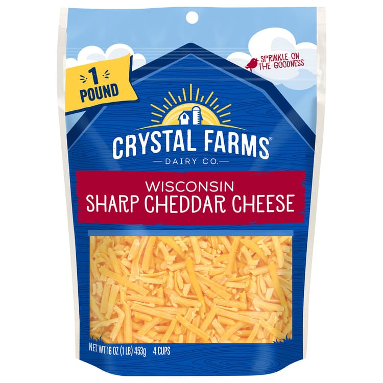 Crystal Farms Shredded Sharp Cheddar