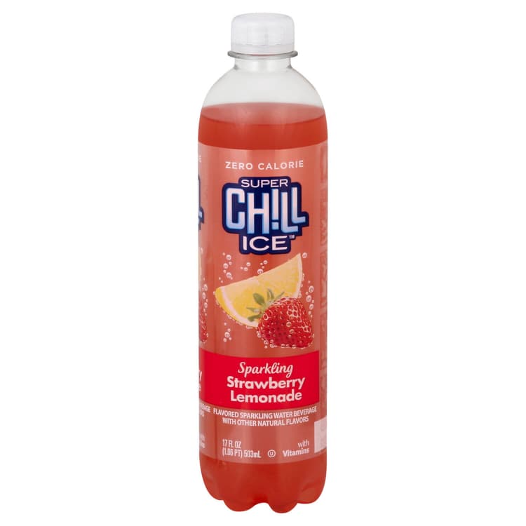Super Chill Ice Sparkling Water Beverage, Strawberry Lemonade