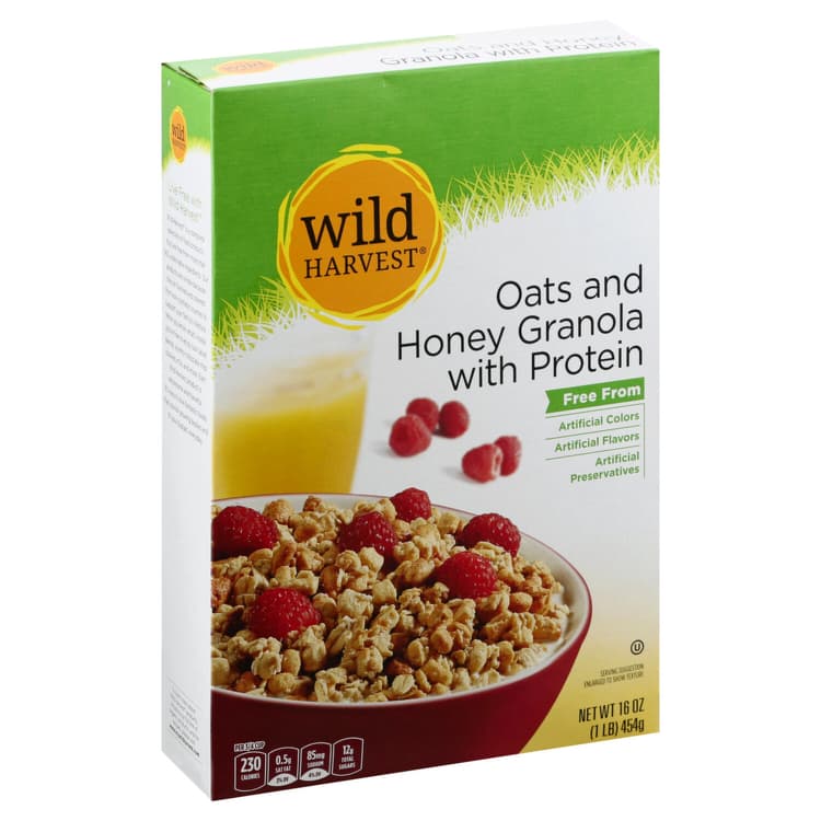 Wild Harvest Granola, Oats And Honey, With Protein