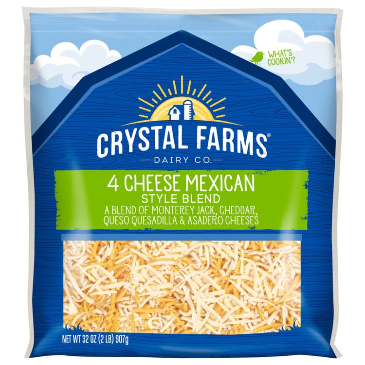 Crystal Farms Finely Shredded Mexican 4 Cheese