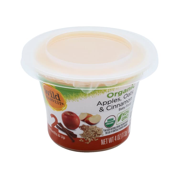 Wild Harvest Baby Food, Organic, Apples, Oats & Cinnamon, 2 (6 Months & Up