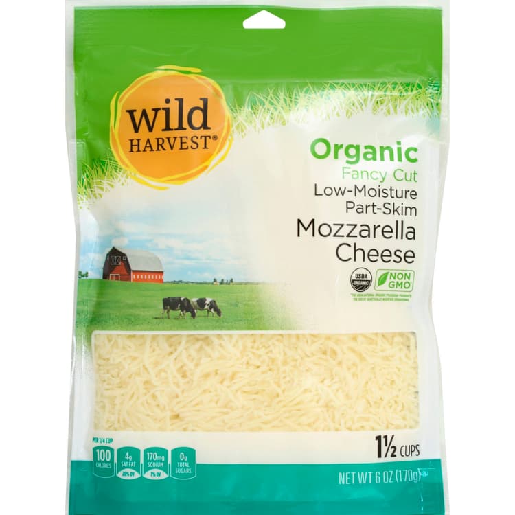 Wild Harvest Finely Shredded Cheese, Organic, Part-Skim, Low-Moisture, Mozzarella
