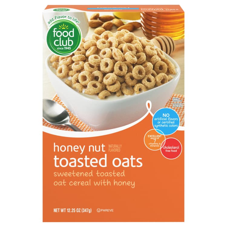 Food Club Sweetened Toasted Oat Cereal With Honey