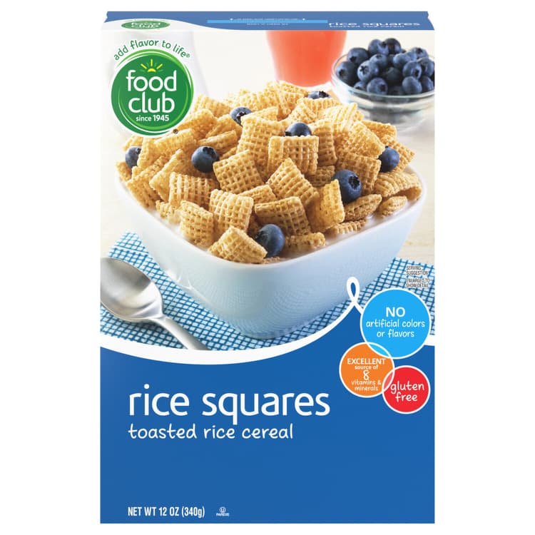 Food Club Rice Squares Toasted Rice Cereal