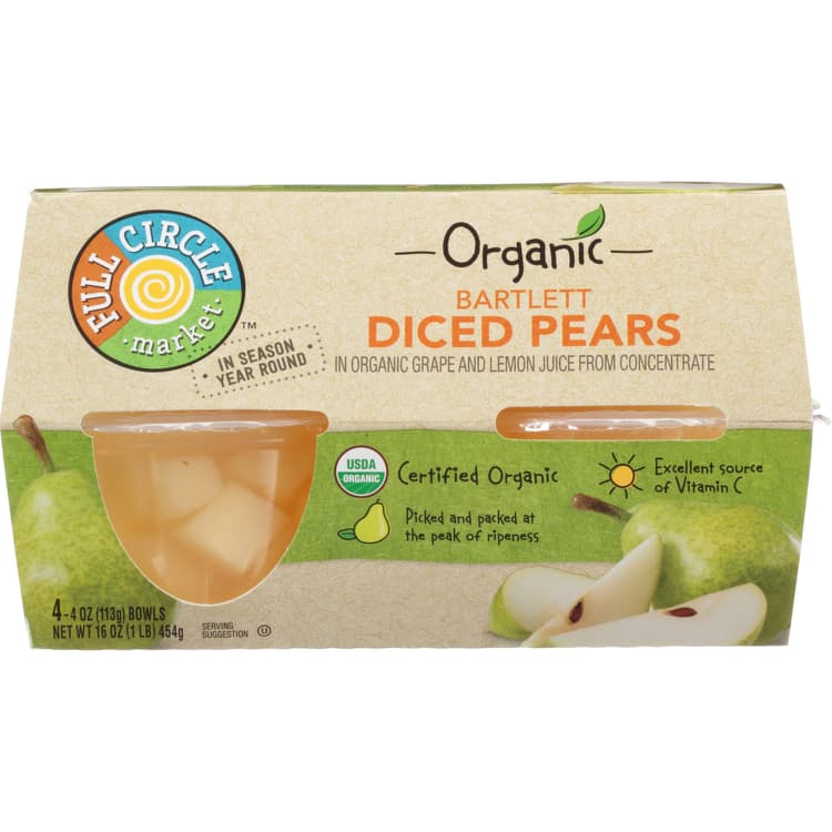 Full Circle Market, Organic - Diced Pears, Bartlett