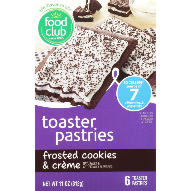 Food Club Toaster Pastries, Frosted Cookies & Creme