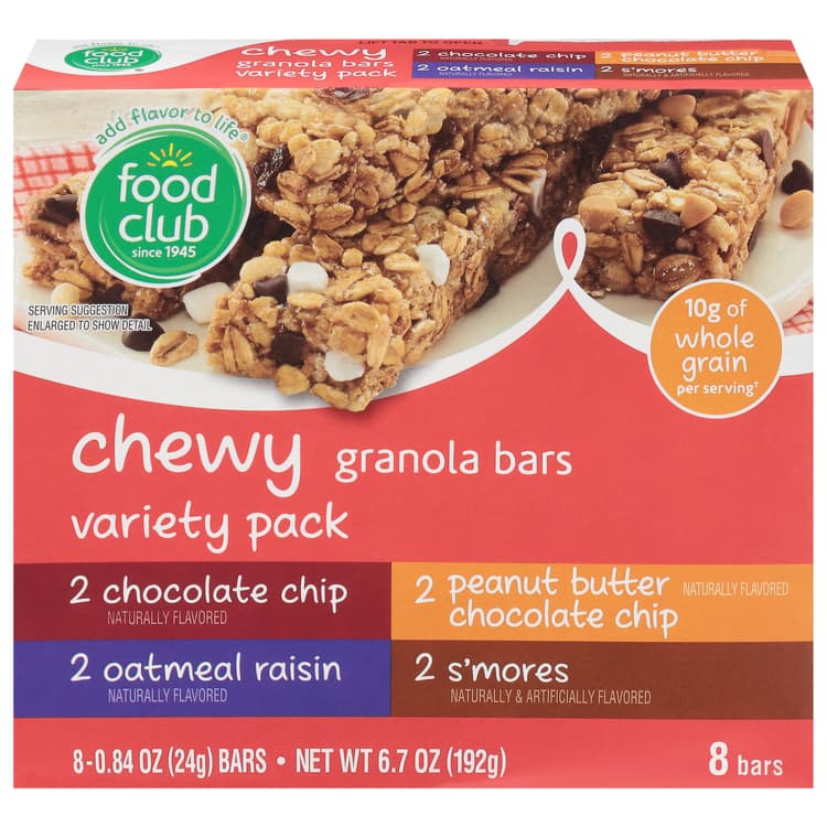 Food Club Variety Pack Chewy Granola Bars