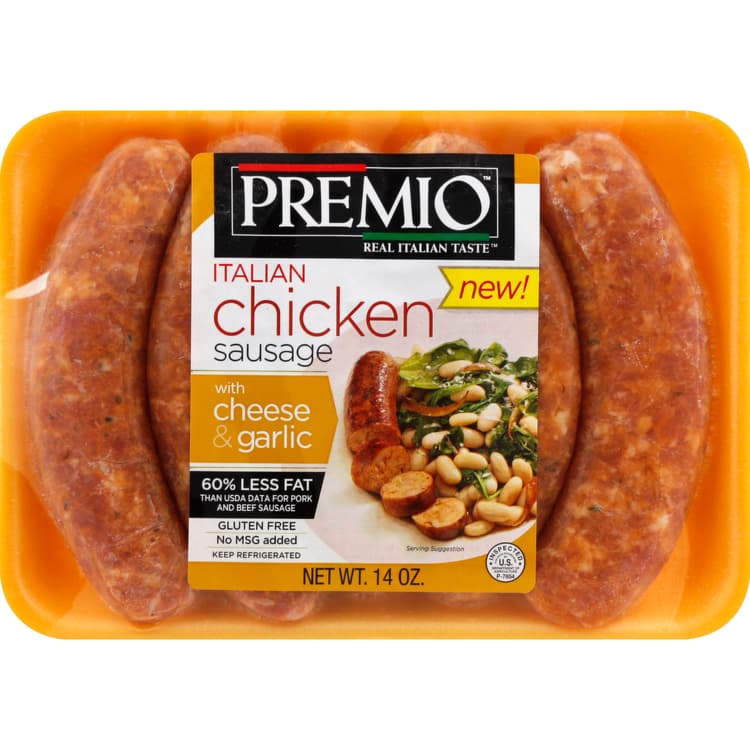 Premio Chicken Sausage, Italian, With Cheese & Garlic