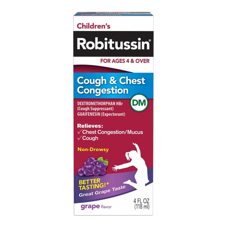 Robitussin Dm Children'S Grape Flavor Cough & Chest Congestion, Liquid