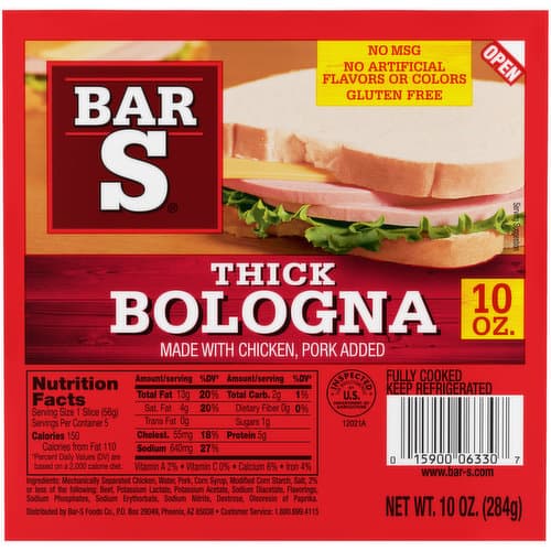 Bar S Thick Bologna