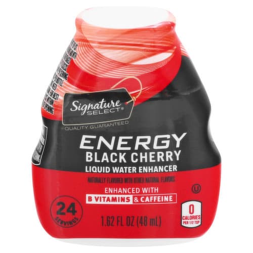 Signature Select Liquid Water Enhancer Energy Black Cherry