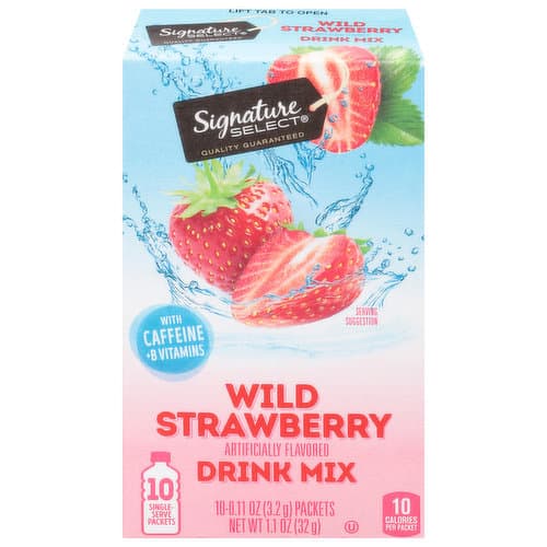 Signature Select Drink Mix Wild Strawberry W/Caffeine