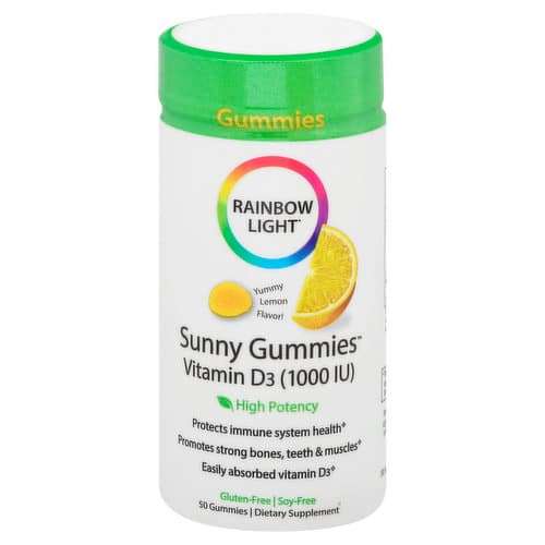 Rainbow Light Vitamin D3, 1000 Iu, Gummies, Yummy Lemon Flavor!