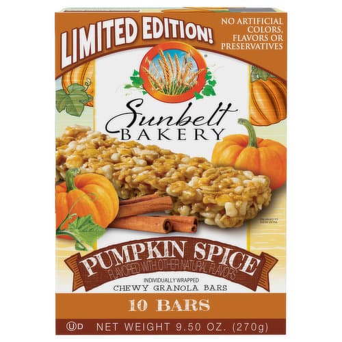 Pumpkin Spice Chewy Granola Bars