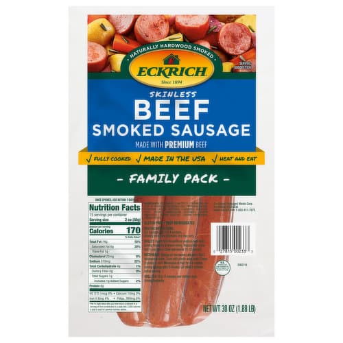 Eckrich Skinless Beef Smoked Sausage