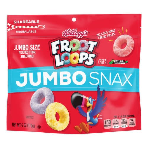Froot Loops Jumbo Snax Original Kids Cereal Snacks