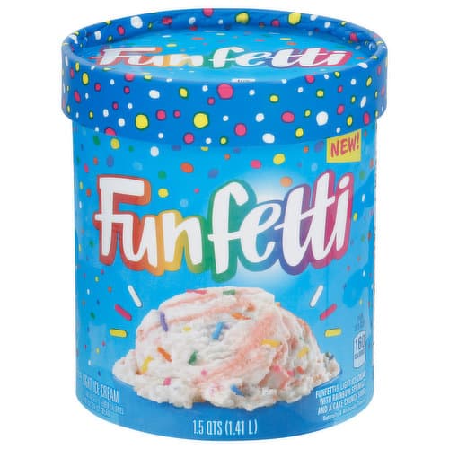 Dreyer'S Funfetti Light Ice Cream With Rainbow Sprinkles And A Cake Crunch Swirl