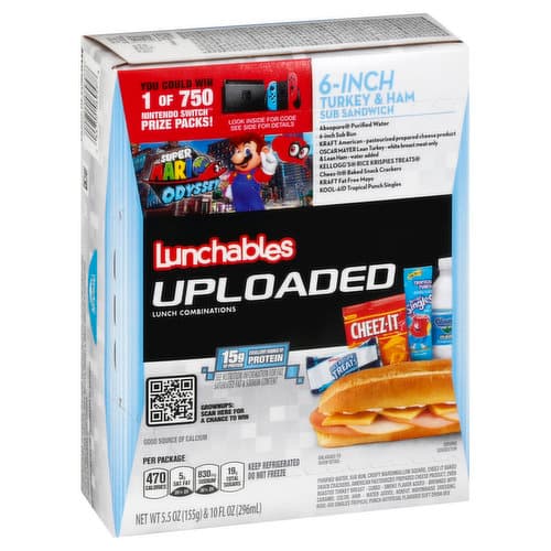 Lunchables 6-Inch Turkey & Ham Sub Sandwich