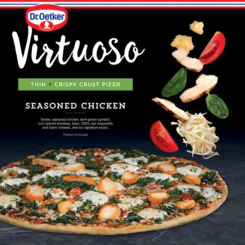 Dr. Oetker Pizza, Thin Crust, Pizza Pollo, With Seasoned Chicken