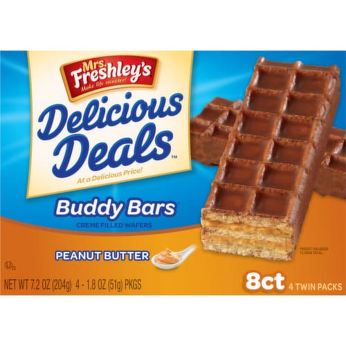 Mrs. Freshley'S Delicious Deals Peanut Butter Buddy Bars 4-. Wrappers