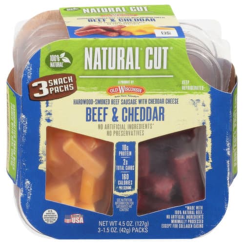 Old Wisconsin Beef And Cheddar Meat Snacks