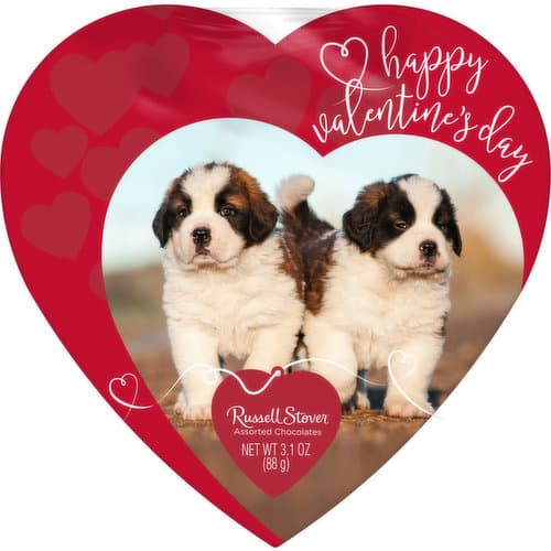 Russell Stover Assorted Chocolates Valentine Cuddly Pets Heart