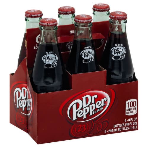 Dr Pepper Soda Glass Bottles