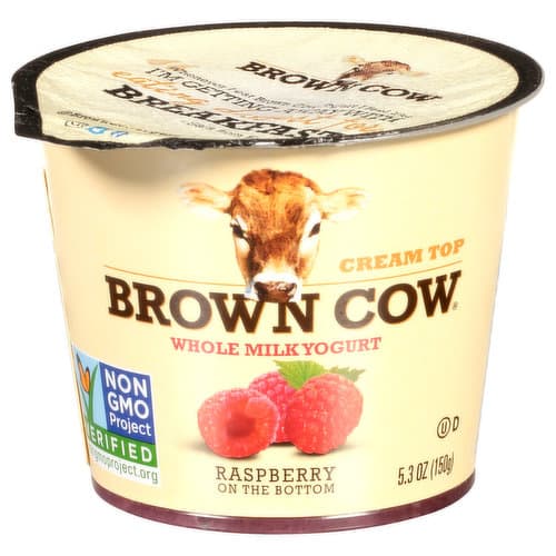 Brown Cow Cream Top Raspberry On The Bottom Whole Milk Yogurt