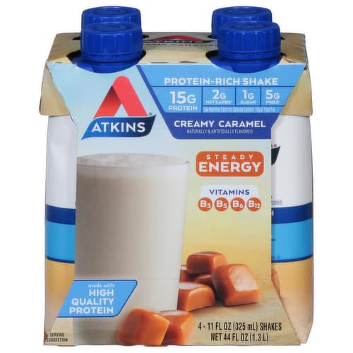 Atkins Ready To Drink Energy Shake, Creamy Caramel Flavor