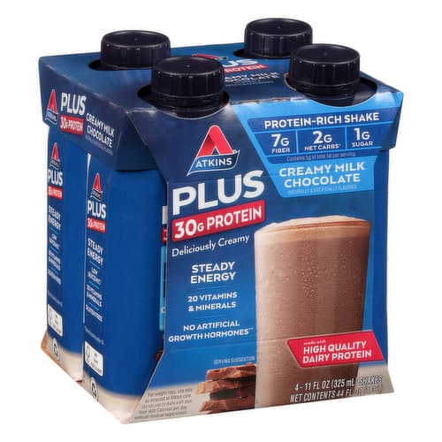 Atkins Plus Protein & Fiber Creamy Milk Chocolate Shakes