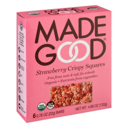 Madegood Organic Strawberry Crispy Squares