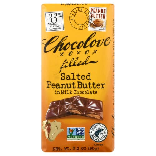 Chocolove 33% Milk Chocolate Bar With Salted Peanut Butter Filling