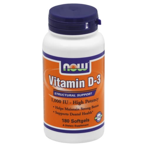 Now Vitamin D-3, 1,000 Iu, Softgels