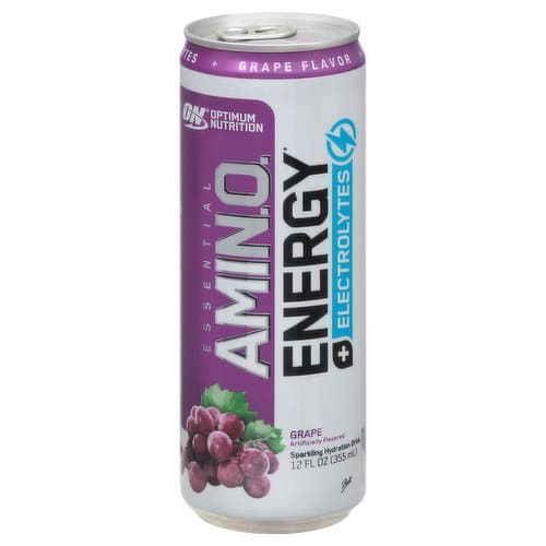Optimum Nutrition Amino Energy + Electrolytes Sparkling Water- Grape