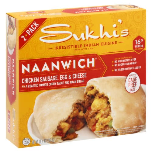 Sukhi'S Naanwich, Chicken Sausage, Egg & Cheese