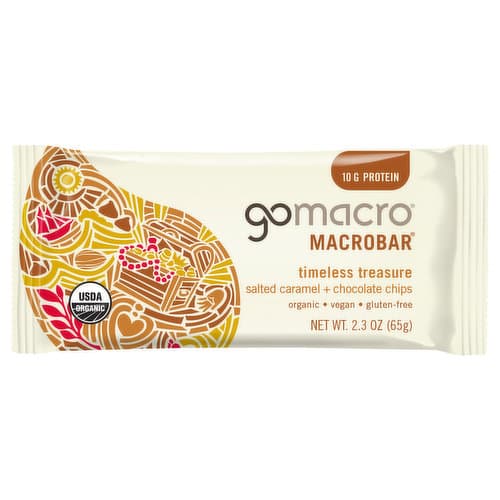 Gomacro Macrobar Timeless Treasure Salted Caramel + Chocolate Chips Macrobar