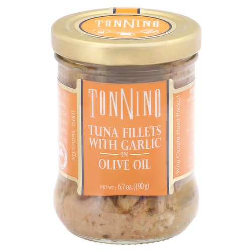 Tonnino Tuna Fillets, Garlic, Olive Oil