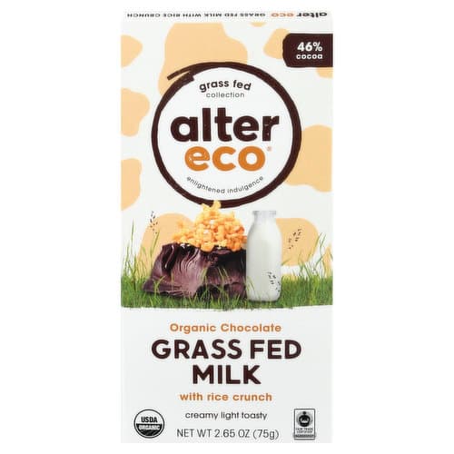 Alter Eco Chocolate Grasssfed Milk Rice Crunch
