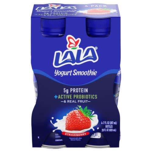 Lala Foods Wild Strawberry Yogurt Smoothie With Probiotics