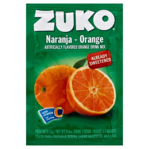 Zuko Naranja Orange Flavor Drink Mix